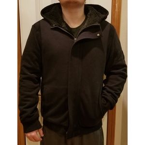 Armani exchange faux fur lined zipper hoodie